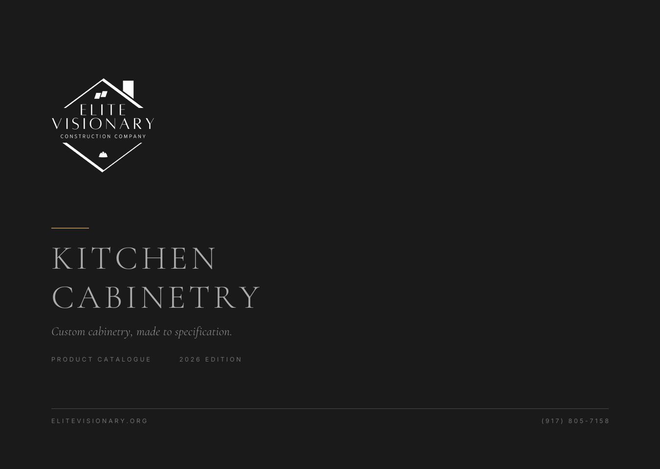 Kitchen Cabinetry Catalog cover — Elite Visionary