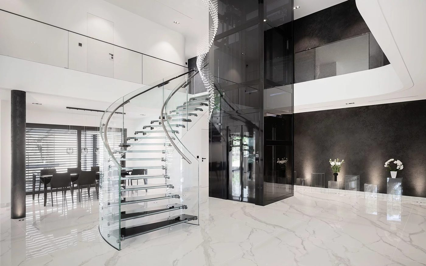 Curved staircase — reference 027 — Stairs supplied by Elite Visionary